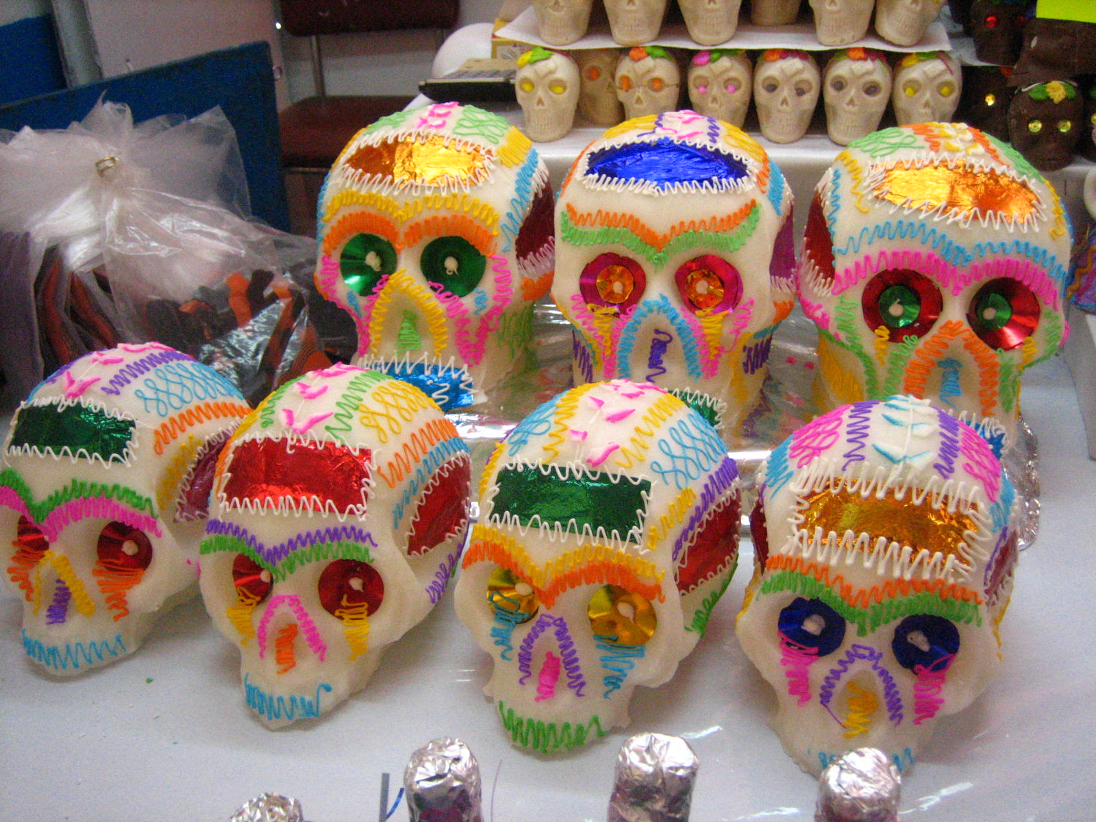 Sugar skulls ready to be